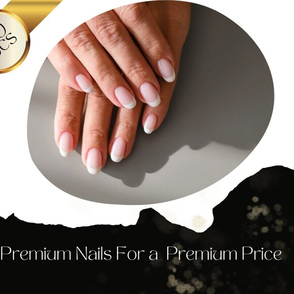 French Tip Round Press On Nails 2 Pack - Picture 3 of 5